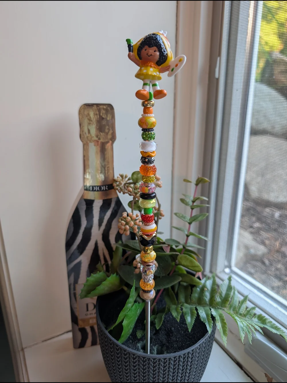 Fairy Wand/Garden Stake W/OrangeBlossom Topper-Friend Of  StrawberryShortcake